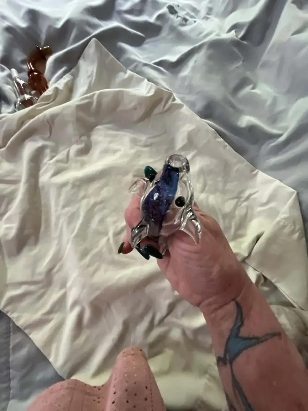 Artisan Hand-Blown Glass Dolphin  Piece for collectors